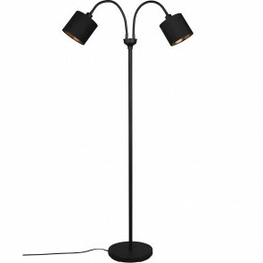 LED Vloerlamp - Trion Moty - E14 Fitting - 2-lichts - Rond - Mat Zwart - Metaal 1