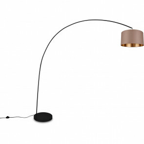 LED Vloerlamp - Trion Yavas - E27 Fitting - Voetschakelaar - Rond - Taupe - Metaal 1