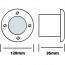 LED Grondspot - Aruz - Inbouw Rond - 6W - Waterdicht IP67 - Natuurlijk Wit 4000K - Rond - Mat Chroom - RVS Lijntekening