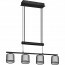 LED Hanglamp - Hangverlichting - Trion Bidon - E27 Fitting - 4-lichts - Rechthoek - Mat Zwart - Aluminium 5