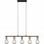 LED Hanglamp - Trion Zuncka - E27 Fitting - 5-lichts - Rechthoek - Mat Zwart/Goud - Aluminium 2