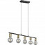 LED Hanglamp - Trion Zuncka - E27 Fitting - 5-lichts - Rechthoek - Mat Zwart/Goud - Aluminium 3
