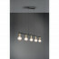 LED Hanglamp - Trion Zuncka - E27 Fitting - 5-lichts - Rechthoek - Mat Zwart/Goud - Aluminium 5