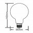 LED Lamp - Filament - Trion Globin - E27 Fitting - 8W - Warm Wit 2700K - Transparent Helder - Glas Lijntekening