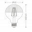 LED Lamp - Filament - Trion Limpo - E27 Fitting - 7W - Warm Wit 2700K - Glans Chroom - Glas Lijntekening