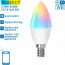 LED Lamp - Smart LED - Aigi Lexus - Bulb C37 - 6.5W - E14 Fitting - Slimme LED - Wifi LED + Bluetooth - RGB + Aanpasbare Kleur - Mat Wit - Kunststof 2