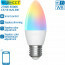 LED Lamp - Smart LED - Aigi Loney - Bulb C37 - 6.5W - E27 Fitting - Slimme LED - Wifi LED - RGB - Aanpasbare Kleur - Mat Wit - Kunststof 2
