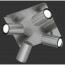 LED Plafondspot - Trion Mary - GU10 Fitting - 4-lichts - Vierkant - Mat Nikkel - Aluminium 2