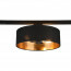 LED Railverlichting - Plafondlamp - Plafondverlichting - Trion Dual Hostons - 2 Fase - E27 Fitting - Rond - Mat Zwart/Goud - Textiel