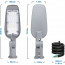 LED Straatlamp - Aigi Animo - 100W - Helder/Koud Wit 6500K - Waterdicht IP65 - Mat Grijs - Aluminium Lijntekening
