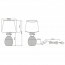 LED Tafellamp - Trion Pinaply - E14 Fitting - Rond - Mat Goud - Keramiek/Textiel Lijntekening