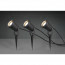 LED Tuinverlichting - Vloerlamp 3 Pack - Trion Ubani - Staand - GU10 Fitting - Mat Zwart - Aluminium 3