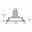 Spot Armatuur GU10 - Pragmi Domy Pro - Inbouw Vierkant - Mat Wit - Aluminium - Verdiept - Kantelbaar - 105mm Lijntekening