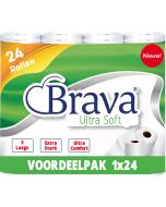 Brava - Ultra Soft Toiletpapier - 24 rollen - 3 Laags - Ultiem Comfort WC Papier - Superieure Sterkte - Maximale Absorptie & Pluisvrij - Voordeelverpakking WC Papier