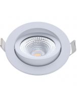 EcoDim - LED Spot - Inbouwspot - ED-10022 - 5W - Waterdicht IP54 - Dimbaar - Dim to Warm - Warm Wit 2000K-3000K - Mat Wit - Aluminium - Rond - Kantelbaar