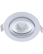 EcoDim - LED Spot - Inbouwspot - ED-10028 - 5W - Waterdicht IP54 - Dimbaar - Warm Wit 2700K - Mat Wit - Aluminium - Rond - Kantelbaar