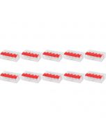 Lasklem Slim Set 10 Stuks - 5 Polig met Klemmetjes - Rood