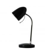 LED Bureaulamp - Aigi Wony - E27 Fitting - Flexibele Arm - Rond - Glans Zwart