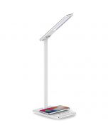 LED Bureaulamp - Brinton - 5W - Aanpasbare Lichtkleur CCT - Dimbaar - Qi Draadloze Oplaadfunctie - Wit