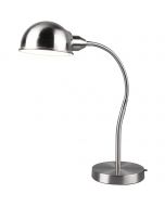 LED Bureaulamp - Tafelverlichting - Trion Pirle - E27 Fitting - Rond - Mat Nikkel - Aluminium