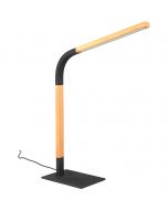 	 LED Bureaulamp - Trion Rios - 7W - Warm Wit 3000K - Aanraakschakelaar - Rechthoek - Mat Zwart - Metaal 1