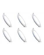 LED Downlight Slim 6 Pack - Inbouw - 6W - Helder/Koud Wit 6000K - Rond - Mat Wit - Aluminium - Ø120mm