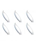 LED Downlight Slim 6 Pack - Inbouw Rond 3W - Dimbaar - Helder/Koud Wit 6000K - Mat Wit Aluminium - Ø90mm