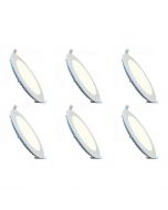 LED Downlight Slim 6 Pack - Inbouw Rond 3W - Dimbaar - Natuurlijk Wit 4200K - Mat Wit Aluminium - Ø83mm