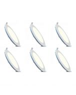 LED Downlight Slim 6 Pack - Inbouw Rond 3W - Natuurlijk Wit 4200K - Mat Wit Aluminium - Ø90mm