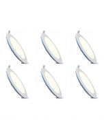 LED Downlight Slim 6 Pack - Inbouw Rond 6W - Dimbaar - Natuurlijk Wit 4200K - Mat Wit Aluminium - Ø120mm