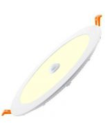 LED Downlight Slim - Facto Dury - PIR Bewegingssensor 360° + Dag en Nacht Sensor - 18W - Warm Wit 2700K - Inbouw - Rond - Mat Wit - OSRAM LEDs