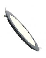 LED Downlight Slim - Inbouw Rond 6W - Dimbaar - Natuurlijk Wit 4200K - Mat Zwart Aluminium - Ø120mm