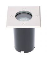 LED Grondspot - Sanola Aton - Inbouw - Vierkant - GU10 Fitting - Waterdicht IP67 - RVS Geborsteld