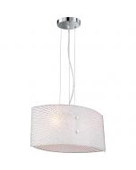 LED Hanglamp - Hangverlichting - Trion Elize - E27 Fitting - 2-lichts - Ovaal - Mat Chroom - Aluminium