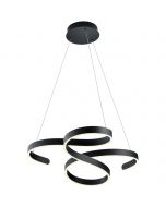 LED Hanglamp - Hangverlichting - Trion Frinco - 52W - Warm Wit 3000K - Dimbaar - Rond - Mat Zwart - Aluminium