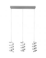 LED Hanglamp - Hangverlichting - Trion Lala - 8W - Natuurlijk Wit - 4000K - 3-lichts - Rechthoek - Chroom - Metaal 1