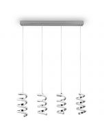 LED Hanglamp - Hangverlichting - Trion Lala - 8W - Natuurlijk Wit - 4000K - 4-lichts - Rechthoek - Chroom - Metaal 1