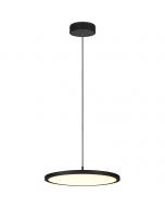 LED Hanglamp - Hangverlichting - Trion Trula - 29W - Warm Wit 3000K - Dimbaar - Rond - Mat Zwart - Aluminium