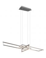 LED Hanglamp - Trion Salana - 34W - Warm Wit 3000K - Rechthoek - Mat Nikkel - Aluminium 