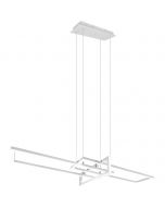 LED Hanglamp - Trion Salana - 34W - Warm Wit 3000K - Rechthoek - Mat Wit - Aluminium