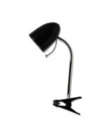 LED Klemlamp - Aigi Wony - E27 Fitting - Flexibele Arm - Rond - Glans Zwart