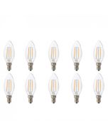 LED Lamp 10 Pack - Kaarslamp - Filament - E14 Fitting - 2W - Natuurlijk Wit 4200K