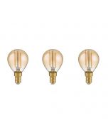 LED Lamp - Filament - Trion Tropin - Set 3 Stuks - E14 Fitting - 2W - Warm Wit-2700K - Amber - Glas