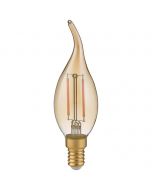 LED Lamp - Kaarslamp - Filament - Trion Kirza - 4W - E14 Fitting - Warm Wit 2700K - Dimbaar - Amber - Glas