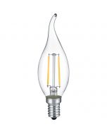 LED Lamp - Kaarslamp - Filament - Trion Kirza - E14 Fitting - 2W - Warm Wit-2700K - Transparant Helder -  Glas