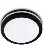 LED Plafondlamp - Badkamerlamp - Prixa Pauly - Opbouw - Rond - E27 Fitting - Mat Zwart