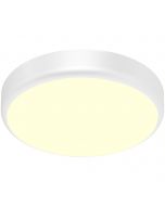 LED Plafondlamp met Sensor + Dag en Nacht Sensor - Brinton Gruna - 20W 2000lm - Warm Wit 3000K - IP54 - Opbouw - Rond - Wit