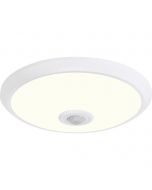 LED Plafondlamp met Sensor + Dag en Nacht Sensor - Kozolux Crimpy - 20W 1500lm - Natuurlijk Wit 4200K - Opbouw - Rond - Wit