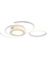 LED Plafondlamp - Plafondverlichting - Trion Jivino - 36W - Aanpasbare Kleur - Dimbaar - Rond - Mat Wit - Aluminium