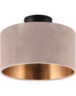 LED Plafondlamp - Plafondverlichting - Trion Julina - E14 Fitting - 2-lichts - Rond - Beige - Textiel 1